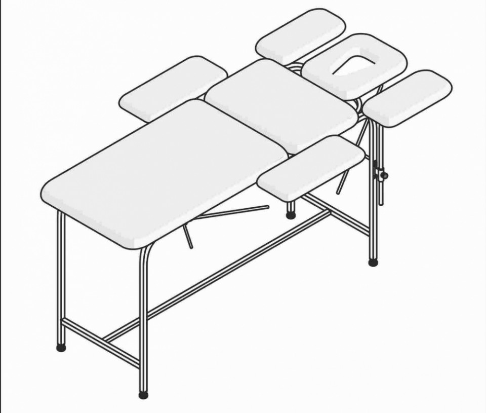 Стол массажный 7-секционный, 1950*600*750 мм, с выемкоц для лица, регулировка наклона 4 секций