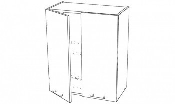 Шкаф навесной с сушкой 2 гл.дв., 600*320*720 мм, ЛДСП или стекло