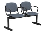 Блок стульев 2-местный, мягкий, не откидной, с подлокотниками