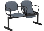 Блок стульев 2-местный, мягкий, откидной , с подлокотниками