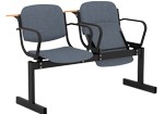 Блок стульев 2-местный, мягкий, откидной, с подлокотниками, лекционный
