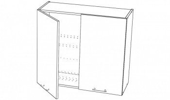 Шкаф навесной с сушкой 2гл.дв., 800*320*720 мм, ЛДСП или стекло