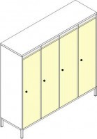 Шкафы для детской одежды на металлокаркасе, 4 секции, 1200*350*1300 мм