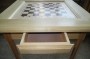 Стол шахматный тонированный 800х600х720мм. с фигурами и ящиком (простые ножки)